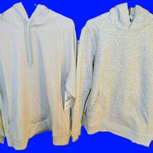 2 Hoodie Lot-Men's Activewear / Casual Grey Pullover Sweatshirt(s) Size Med BNWT
